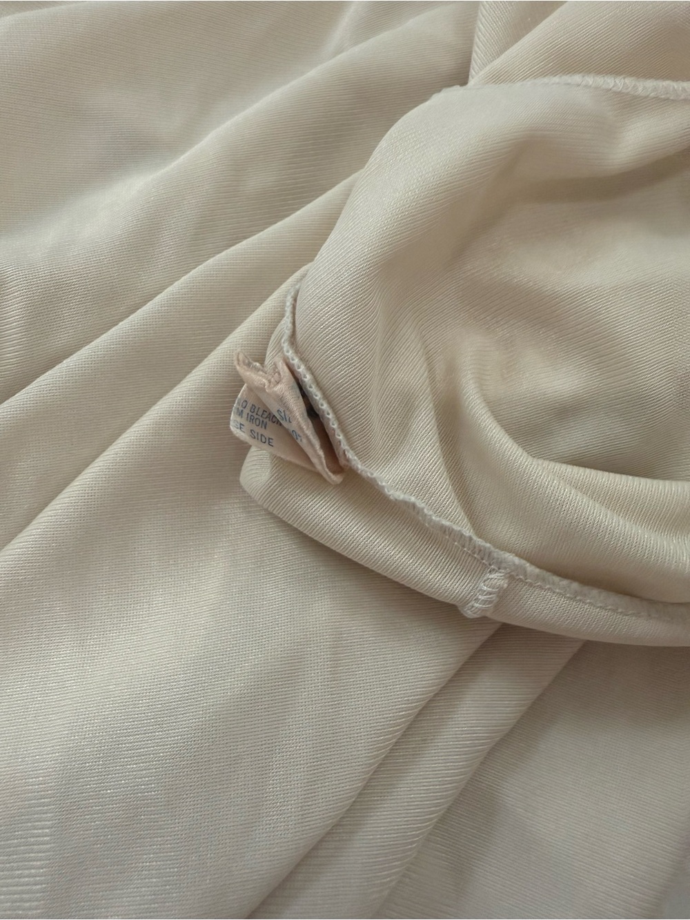 Vintage Cream Satin Slip with Lace-Trimmed Bust - Picture 6 of 7